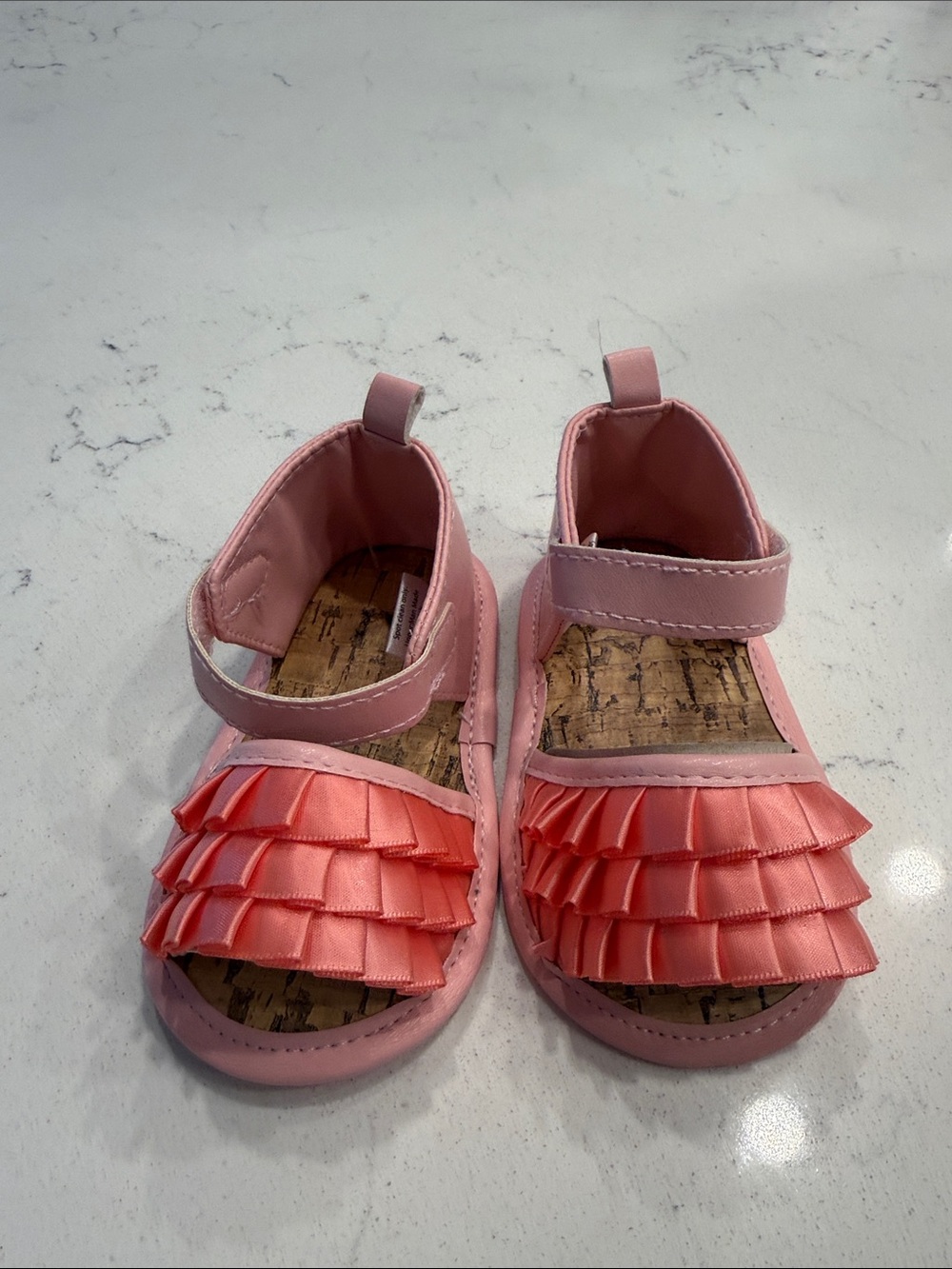 Kids Pink Ruffle Sandals